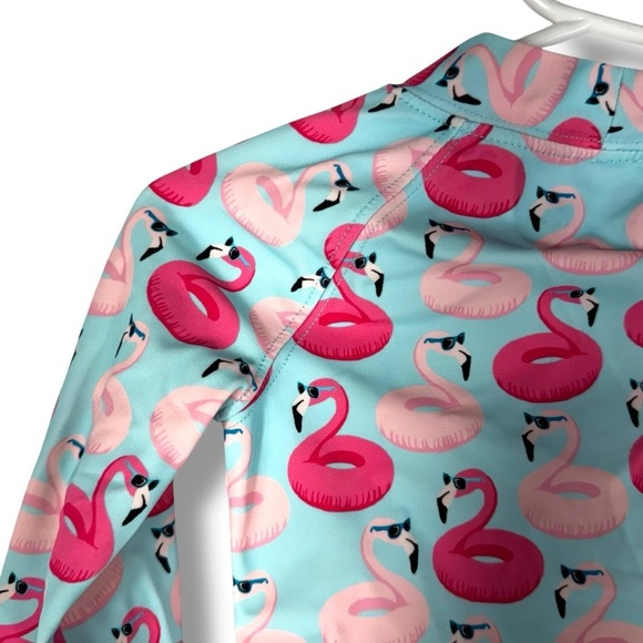 Janie & Jack Long Sleeve Rash Guard, Floaty Flamingo Print, Size 18-24 Months - Picture 9 of 11